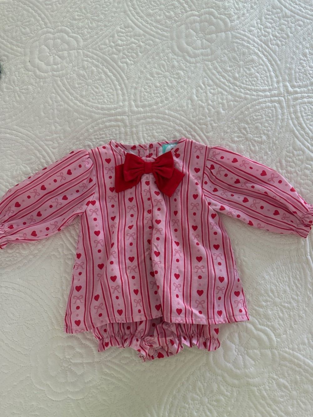 The Smocked Flamingo girls heart bubble